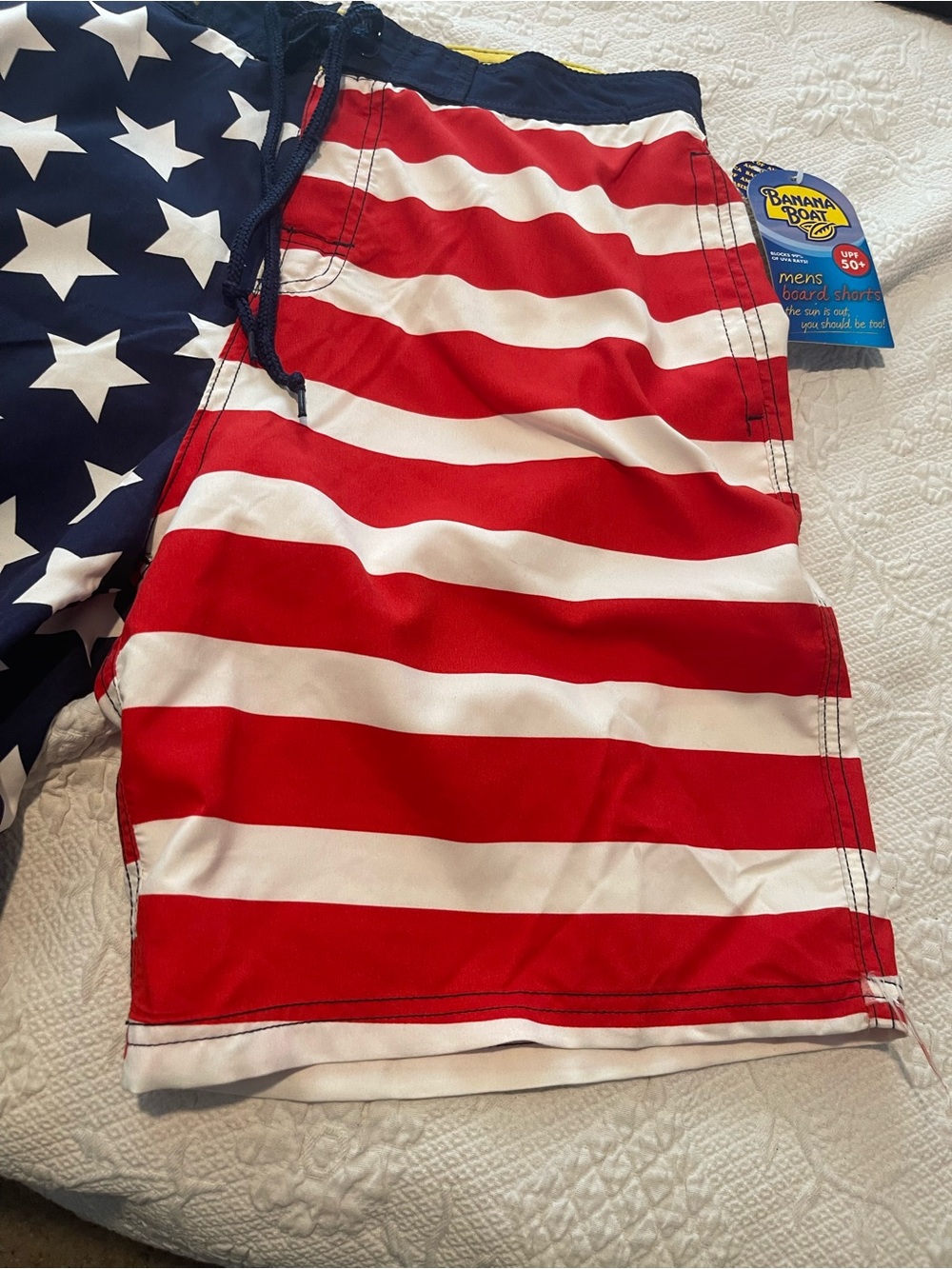 Banana Boat Men’s M Patriotic Stars & Stripes Board Shorts W 31 Ins 8 Rise 13 - Picture 4 of 9